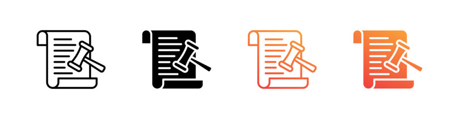 Notary Multiple Style Icon Set Vector 