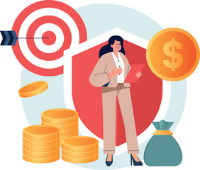 Smart investment and finance literacy, prosperity, growth and investing concept. Money saving and smart money management. 