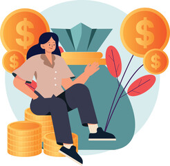 Smart investment and finance literacy, prosperity, growth and investing concept. Money saving and smart money management. 