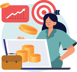 Smart investment and finance literacy, prosperity, growth and investing concept. Money saving and smart money management. 