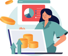 Smart investment and finance literacy, prosperity, growth and investing concept. Money saving and smart money management. 