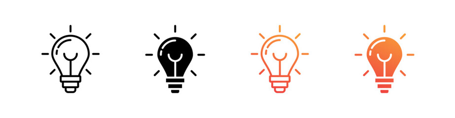 Idea Multiple Style Icon Set Vector 