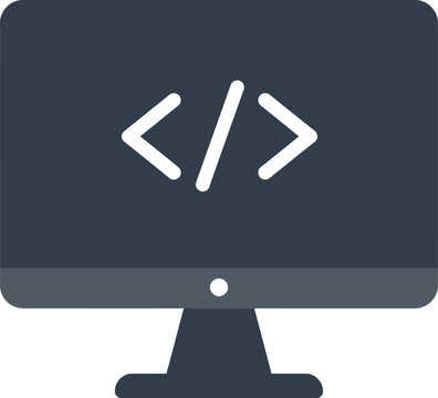 Computer Monitor with Programming Code Icon