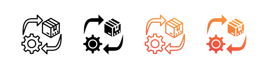 Lifecycle Multiple Style Icon Set Vector 