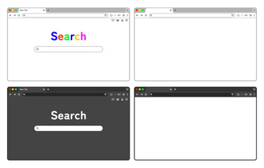 PCウィンドウ フレーム ブラウザ 検索エンジン  MacOS Chrome風 (.AI)	