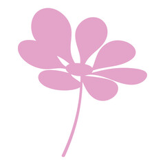 Pink Daisy Flower Silhouette Illustration