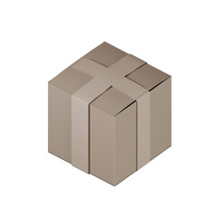 open cardboard box isolated