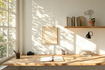 Cozy home study area with homework, books, and stationery