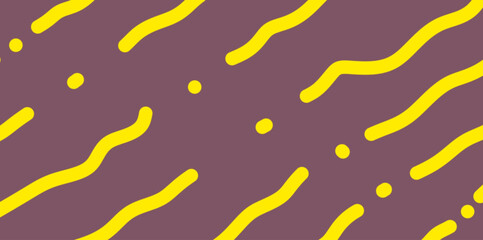 Abstract vector illustration of curly lines background with yellow dots on a brown background can be used to decorate greeting cards, posters, and banners.