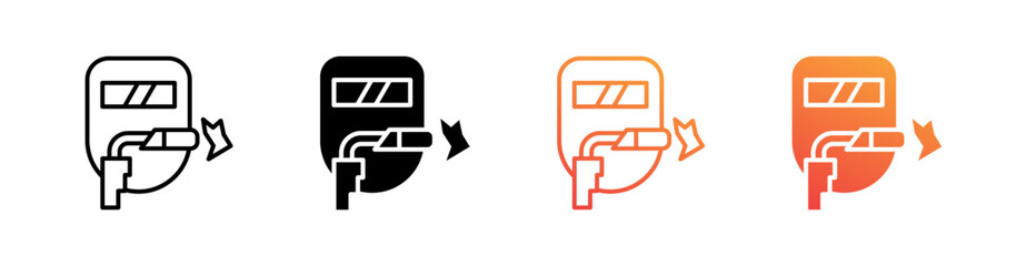 Welding Torch Multiple Style Icon Set Vector 