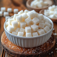 sugar in white bowl 