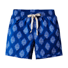 Blue summer bathing swim pants for boys on transparent background