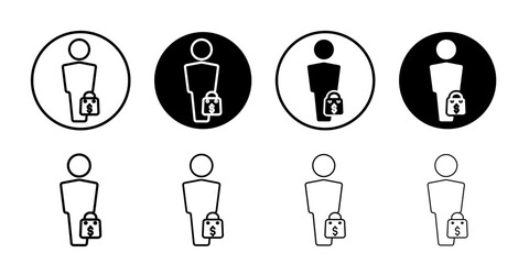 Buyer icon set thin flat simple illustration symbol