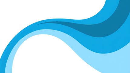 High-Quality Minimalist Blue and White Background with Curved Edges