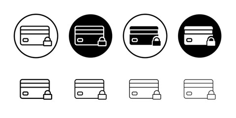 Obraz premium Credit Card icon thin flat simple illustration symbol