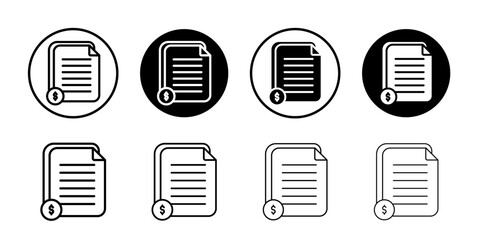 Documents icon thin flat simple illustration symbol