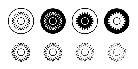 Flower icon thin flat simple illustration symbol