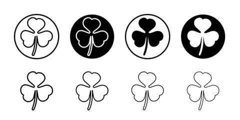 leaf clover icon thin flat simple illustration symbol