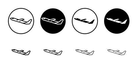 Plane icon set thin flat simple illustration symbol