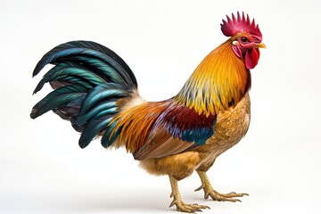 Fototapeta premium Colorful Rooster on White Background