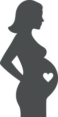 Pregnant Woman Silhouette - Motherhood & Pregnancy Icon
