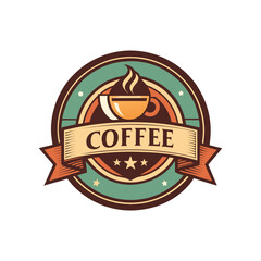 Vintage coffee, coffee shop icon logo vector design 