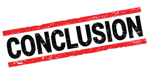 CONCLUSION text on black-red rectangle stamp sign.