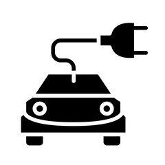 Charging electric car icon