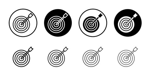 Target icon set thin flat simple illustration symbol