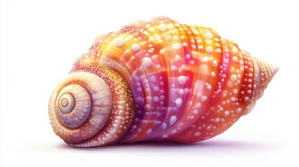 A shell in cartoon art style, with exaggerated features and bright colors for a whimsical and engaging representation.