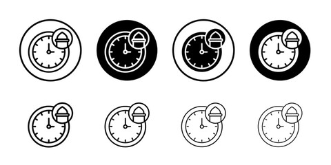 Time icon thin flat simple illustration symbol