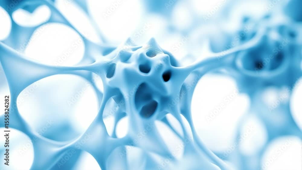 Aufkleber blue tech abstract network molecular structure animation