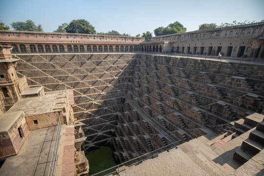 Ancient stepwell Chand Bawdi, Abhaneri, Biggest Stepwell near Jaipur Rajasthan, India
