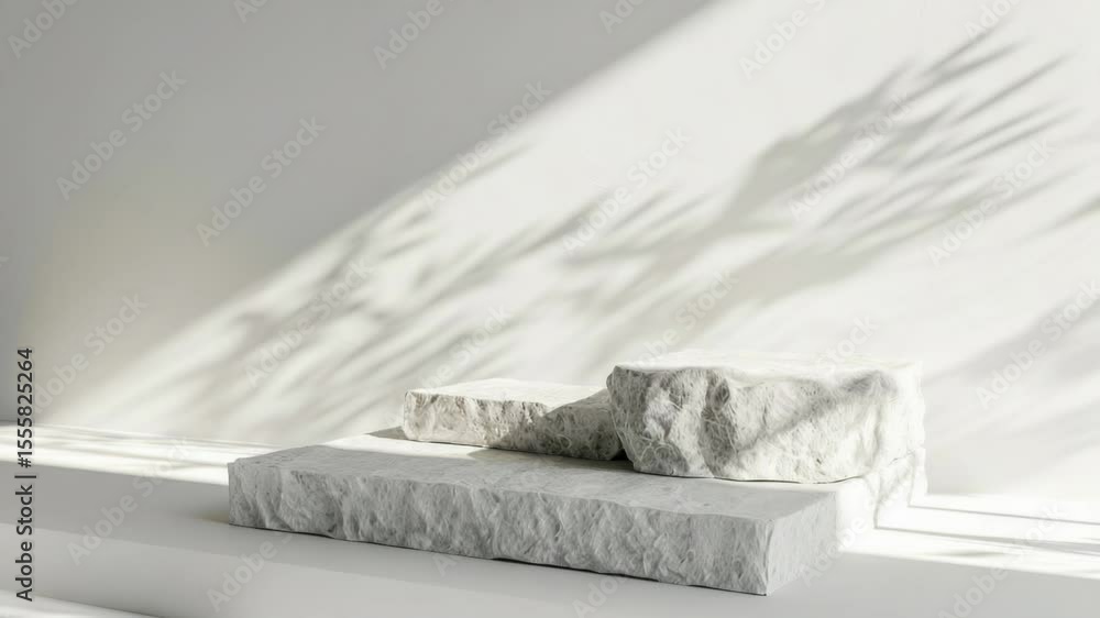 Poster A stone block sitting on top of a window sill, perfect for use in interior design or architectural images