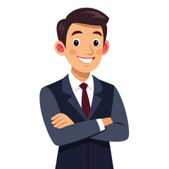 smiling-businessman-in-suit-crossing-arms-confiden.eps