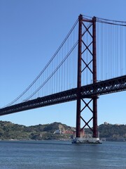 25 de Abril Bridge Over the Tagus River, Lisbon, Portugal