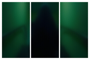 Terrible scene with a ghost on the stairs, made of glass tiles, transparent background

