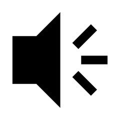 Black and white speaker icon with sound waves. Represents audio, volume, or notification in modern digital interfaces and designs