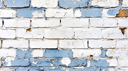 Weathered white and blue brick wall art texture urban setting photography close-up abstract concept