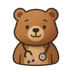 Fototapeta premium Pediatrics Department - Playful teddy bear with stethoscope
