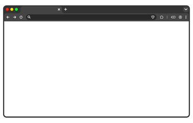 PCウィンドウ フレーム ブラウザ タブ  検索エンジン ダーク UI  MacOS Chrome風 (.PNG)