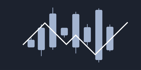 Business design trade. Vector illustration design Stock market charts. Trading charts for business and finance ideas on dark backdrop.