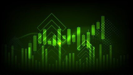 Business design trade. Vector illustration design Stock market charts. Trading charts for business and finance ideas on dark backdrop.