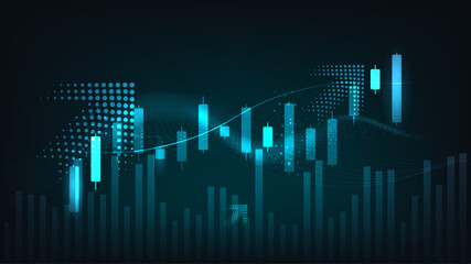 Business design trade. Vector illustration design Stock market charts. Trading charts for business and finance ideas on dark backdrop.
