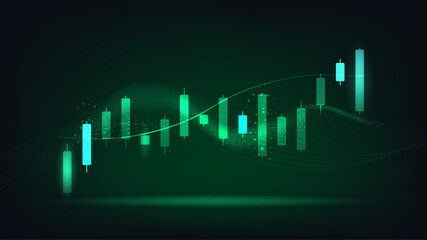 Business design trade. Vector illustration design Stock market charts. Trading charts for business and finance ideas on dark backdrop.