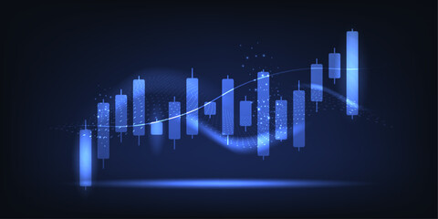 Business design trade. Vector illustration design Stock market charts. Trading charts for business and finance ideas on dark backdrop.
