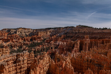 Sunset Point Overlook, Bryce Canyon National Park, Utah. Claron Formation, (Tcp) Pink member;...