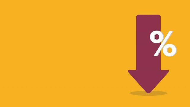 Red arrow with percentage symbol	