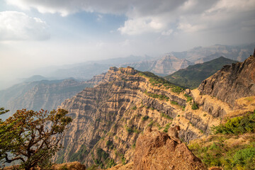Arthur's Seat, a beautiful landscape, a sightseeing attraction in Mahabaleshwar, India
