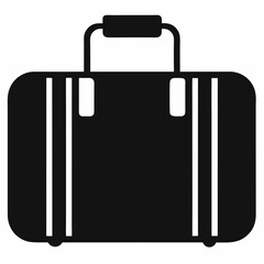 black suitcase isolated on white